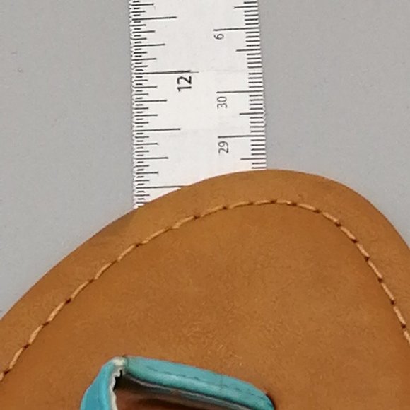 Lane‎ Bryant Womens Embellished Slip On Thong Sandals Blue Gems Flat Heel 10W - Picture 6 of 10